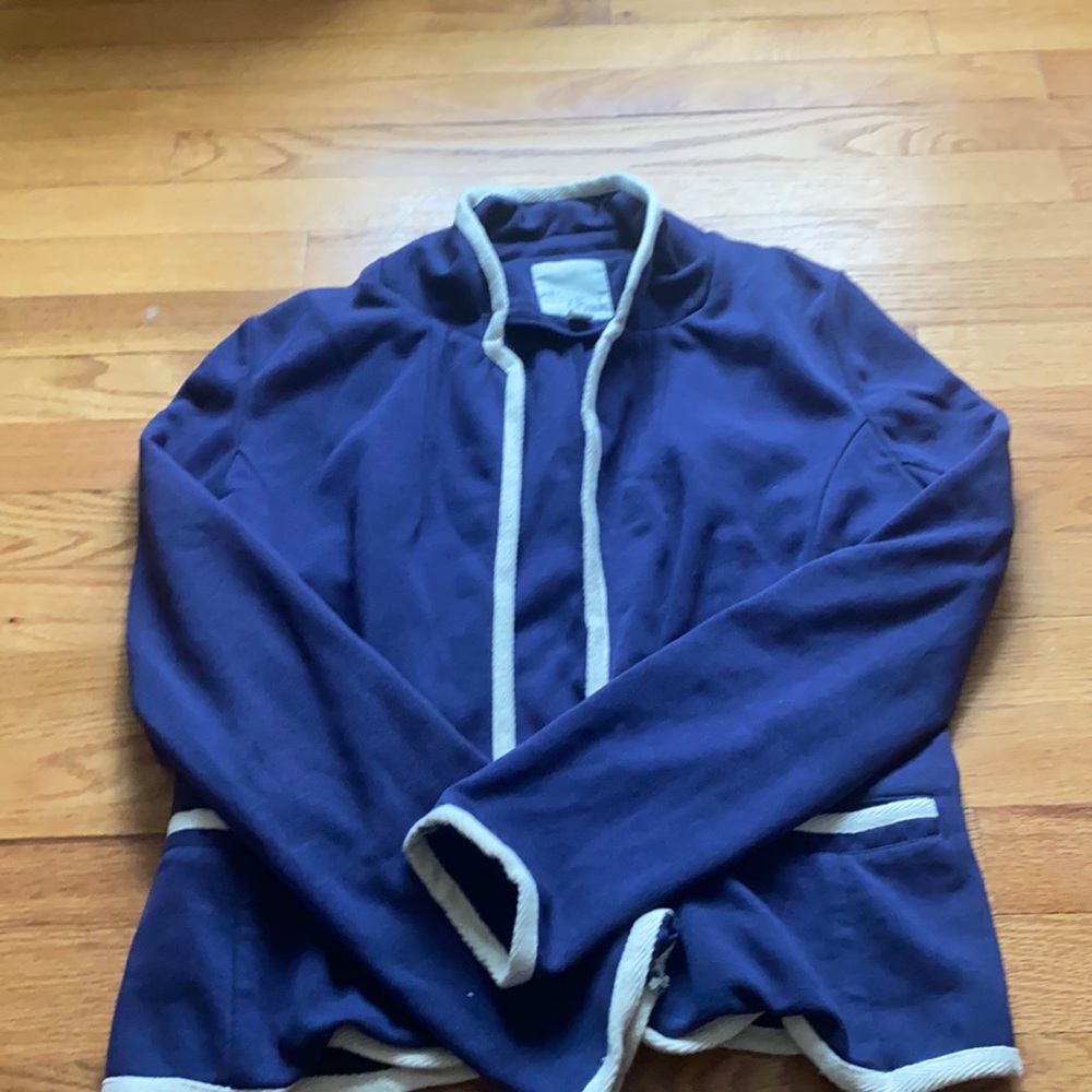 Navy & Tan Piped Olive & Oak Casual Blazer